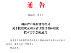 湖南省儀器儀表標準化技術(shù)委員會成立了！