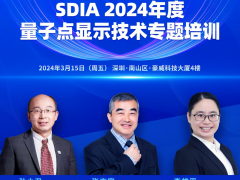 SDIA2024年首場活動即將開啟，3月15日量子點顯示技術培訓等你來！